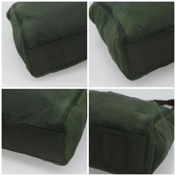 PRADA Chain Shoulder Bag Nylon Green Auth BD1448 - Picture 15 of 16
